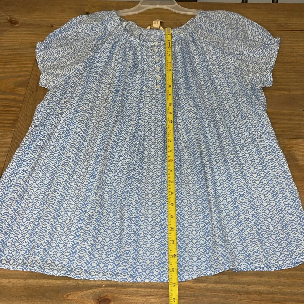 Bit & Bridle Women’s Boat Neck Short Sleeve Blue/white Top Size 1X Lightweight - Picture 7 of 10